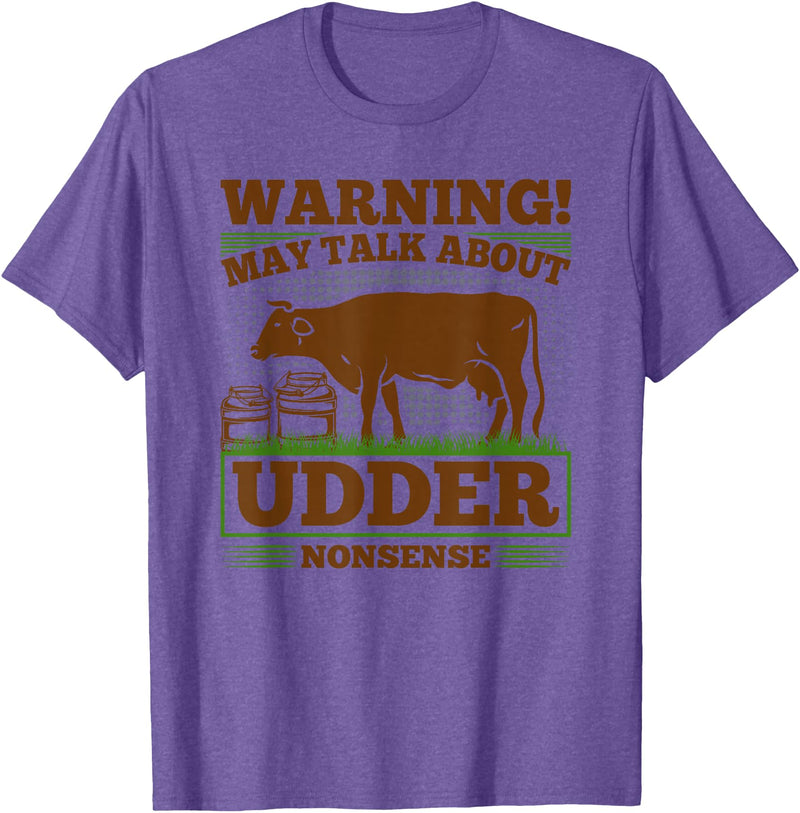 Dairy Farmer Gifts For Men Funny Udder Nonsense, Dairy Farmer Cow Milker T-Shirt - Purple Heather