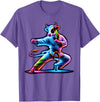 Cow Karate Black Belt Apparel Cow Karate Kick Punch Cute Funny Cool Martial Arts Cow T-Shirt - Purple Heather