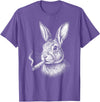 Smoking Rabbit Cigarette Bunny Funny Meme Stupid Brainrot T-Shirt in Purple Heather