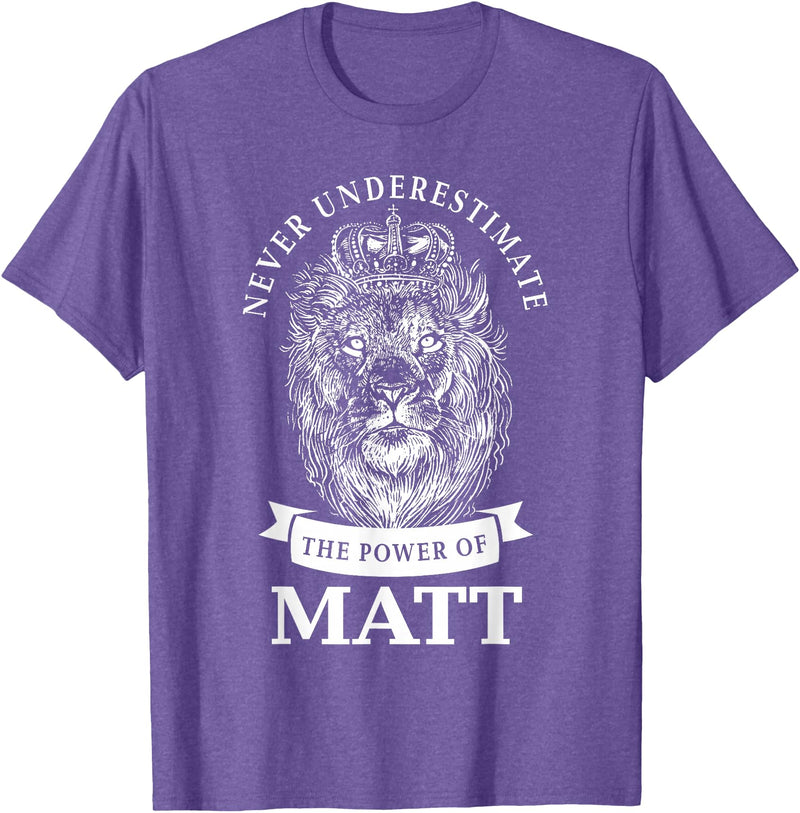 Gifts for Matt Matt Gift Name Lion T-Shirt - Purple Heather
