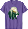 bear outfits for naturelovers and camper green bear double composition nature bears double T-Shirt - Purple Heather