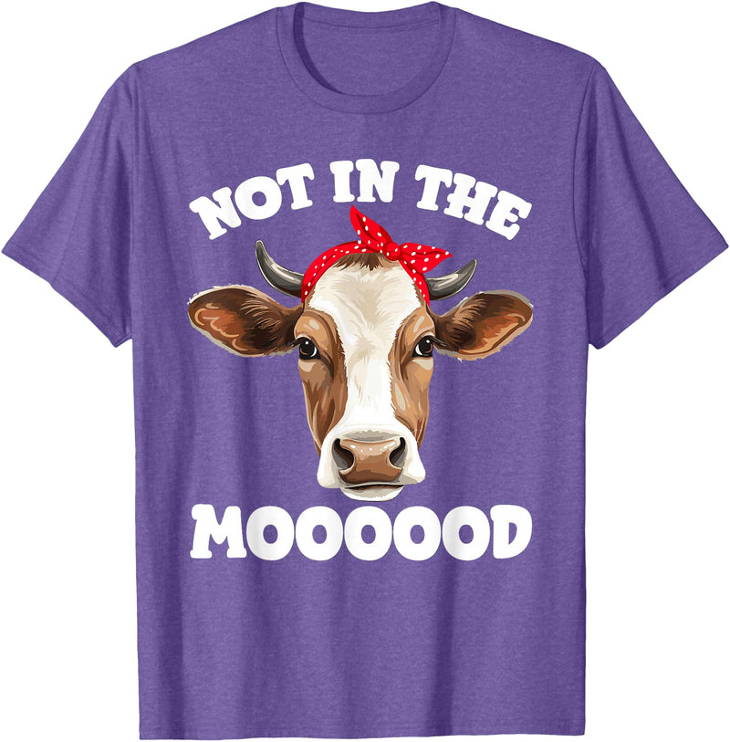Don't Talk To Me Designz Not In The Mood Sarcastic Heifer Dairy Cow Midwest Farmer T-Shirt - Purple Heather