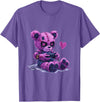 Goth Pastel Cute Creepy Kawaii Gamer Teddy Bear Gaming Rabbit T-Shirt in Purple Heather