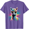 Funny Llama Lover Graphics Funny Llama Alpaca with Sunglasses Animal Graphic T-Shirt - Purple Heather