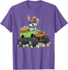 Easter Day Bunny Monster Truck Eggs Cool Rabbit Men Boys Kid T-Shirt in Purple Heather