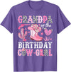 Pink Western Cowgirl Bday Party Family Matching Grandpa Of The Birthday Cow-Girl Rodeo Cowgirl Bday T-Shirt - Purple Heather