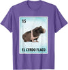 Skinny Pig Mexican Tee El Cerdo Flaco Mexican Skinny Pig Cards T-Shirt - Purple Heather