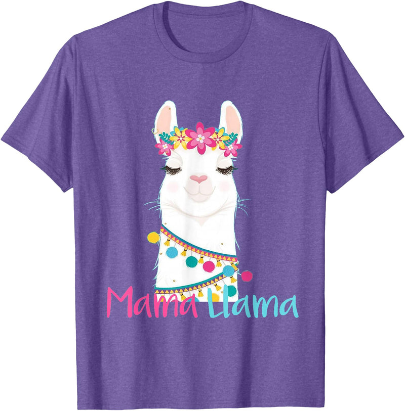 funny Mama Llama tshirt for mother's day Mama Llama Funny Mother's Day Shirt for Women Mom Love Llama T-Shirt - Purple Heather