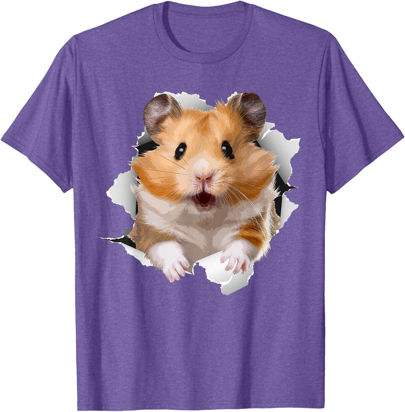 Cute Hamster Design for Men Women Kids Animal Hamster Lovers T-Shirt - Purple Heather
