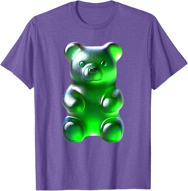 Urban Empyre Green Gummy Bear T-Shirt - Purple Heather