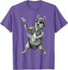Rock Guitar Llama Stuff Accessories & Gifts Llama Playing Guitar Rock & Roll Llamas Alpaca Rocker Music T-Shirt - Purple Heather