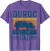Retro Duroc Farmer Gift for Men Farming Breed - Vintage Duroc Pig Dad T-Shirt - Purple Heather