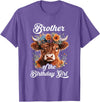 Brother Highland Cow Birthday Girl Brother Of The Birthday Girl Highland Cow Farm Family T-Shirt - Purple Heather