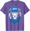 I Liked The Lions Before It Was Cool Tees Blue Lions Salty Wearing Hat Salty Cool Lions Strong Lions T-Shirt - Purple Heather