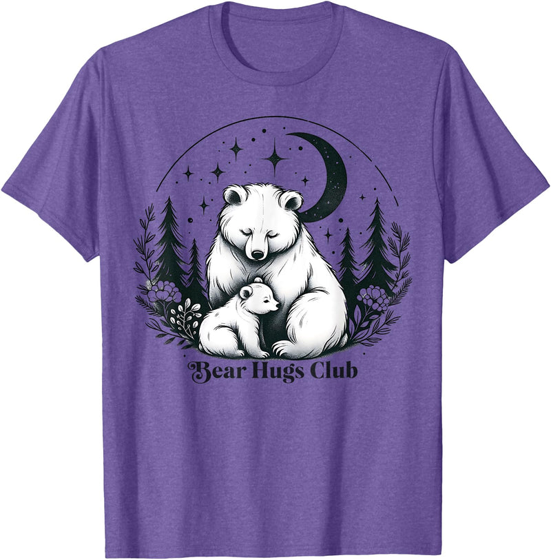 Polar Bear Lover Tees NYC Polar Bear Hugs Mama Baby Mothers Day Mom Daughter Son T-Shirt - Purple Heather