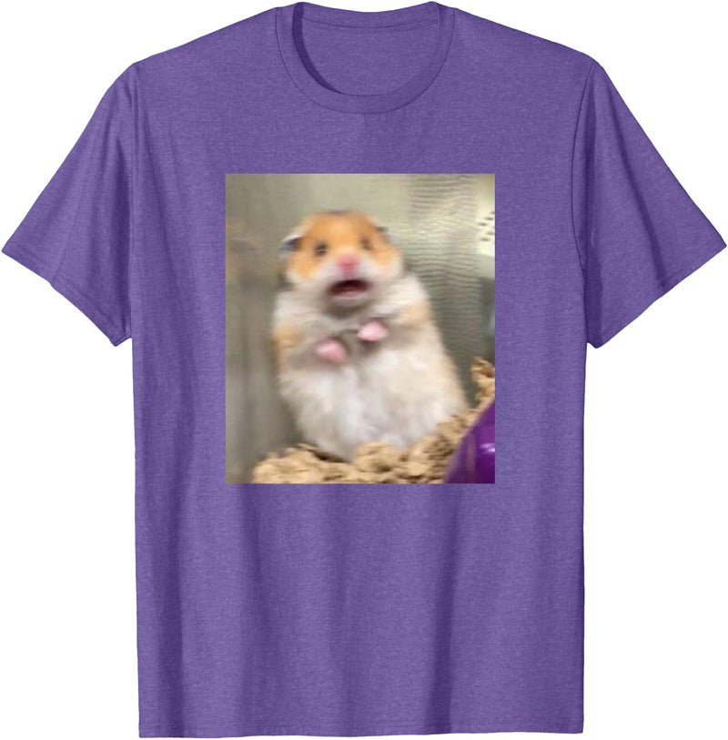 Scared Hamster Meme Funny Pet Owner Dank Trendy T-Shirt - Purple Heather