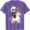 Panda Bear Unicorns Boys Girls Kids Panda Riding Unicorn Cute Magical Animals T-Shirt - Purple Heather