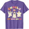 Groovy Ghosts Just Wanna Have Fun Funny Halloween T-Shirt - Purple Heather