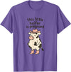 Funny Western Cow Pregnancy Announcement Thanksgiving Pregnancy Announcement Funny Cowgirl Mama to Be T-Shirt - Purple