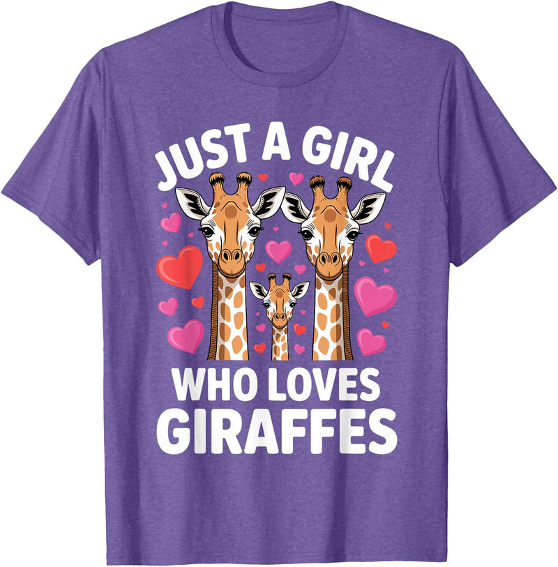 Giraffe Gift For Giraffe Lover Accessories & Stuff Cute Giraffe Art for Women Girls Giraffe Print Giraffe Lover T-Shirt - Purple Heather