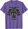Tribal America Alaska Native American Indian Tlingit Eagle Bear Clan Spirit T-Shirt - Purple Heather