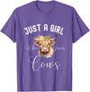 Just A Girl Who Loves Cows Tee Just a Girl Who Loves Cows Funny Cute Cow for Girls Women T-Shirt - Purple Heather