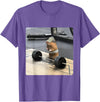 Hamster Deadlift Training Funny Cute Rat Weightlifting Meme T-Shirt - Purple Heather