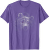 Funny Cute Bear Wild Black Animal Lover Theme Bear Lover Head Portrait black background Theme Animal T-Shirt - Purple Heather