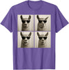Retro Llama Portrait with Sunglasses Funny Llama Lover Cute Llama Photo Booth T-Shirt - Purple Heather