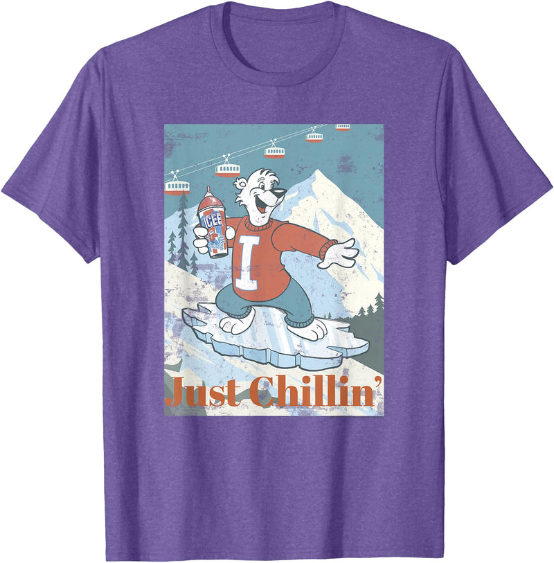 ICEE Bear Ice Boarding Just Chillin' T-Shirt - Purple Heather