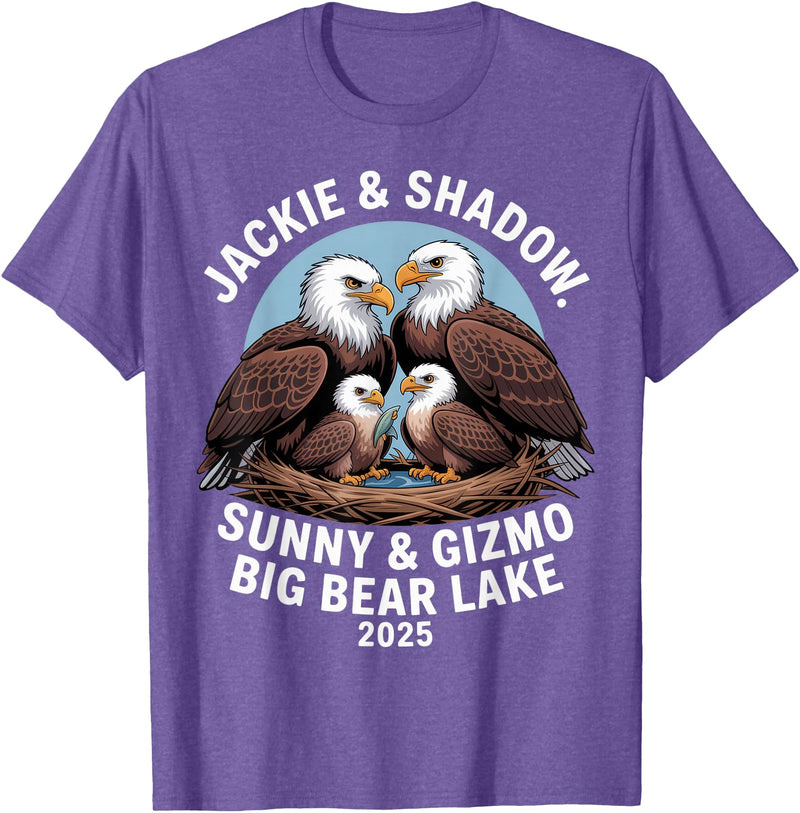 Nature Wildlife Art Prints Jackie & Shadow Sunny & Gizmo Big Bear Lake 2025 Eagle T-Shirt - Purple Heather