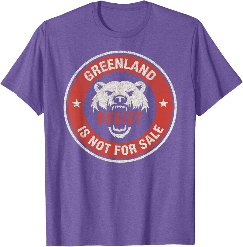 Greenland Not For Sale Greenland is Not for Sale Polar Bear Resist Graphic T-Shirt - Purple Heather