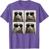 Retro Guinea Pig Portrait with Sunglasses Funny Guinea Pig Lover Cute Guinea Pig Photo Booth T-Shirt - Purple Heather