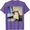 Funny Hamster Meme Cyber Hamster Meme Smoking Humor Computer T-Shirt - Purple Heather