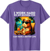 Guinea Pig Designs Funny Guinea Pig Lover Design I Work Hard Guinea Pig T-Shirt - Purple Heather