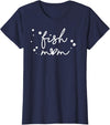 GO WITH THE PAW Fish Mom Aquarium Keeper Pet Lover Womens T-Shirt - Navy Blue