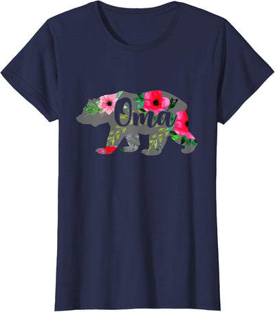 Oma Mama Bear Grandma Gift Floral T-Shirt