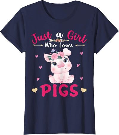 Just A Girl Who Loves Pigs Cute Pigs Lover Girls Kids T-Shirt