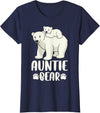 Polar Bear Family Art Creations Auntie Bear and Cub Polar Bear T-Shirt - Navy Blue