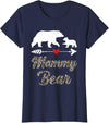 Bear Family Matching Leopard Happy Mother's Day Womens Mammy Bear Leopard Fun Mother's Day Bear Cub Matching Family T-Shirt - Navy Blue