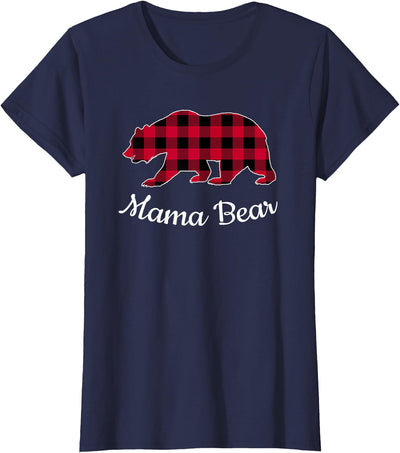 Mama Bear Pajama Red Buffalo Plaid T-Shirt