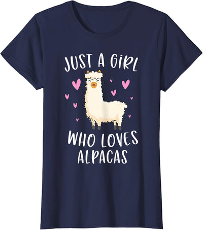 Cute Alpaca Llama Lover Clothing Gifts For Women Just A Girl Who Loves Alpacas Funny Alpaca Gifts for Girls T-Shirt