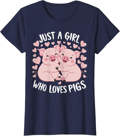 Just a Girl Who Loves Pigs Cute Pig T-Shirt