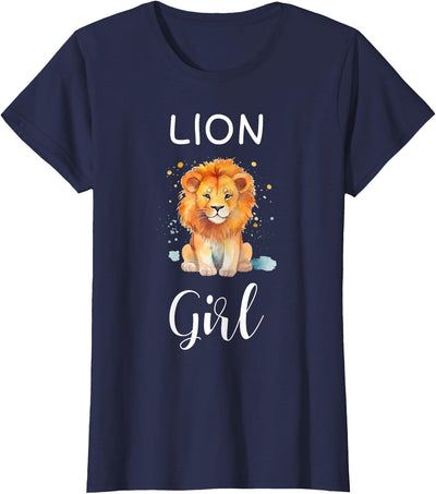 Funny Lion Girl Artistic Cute Animal Lion Lover T-Shirt