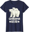 Polar Bear Family Art Creations Grandma Bear and Cub T-Shirt - Navy Blue