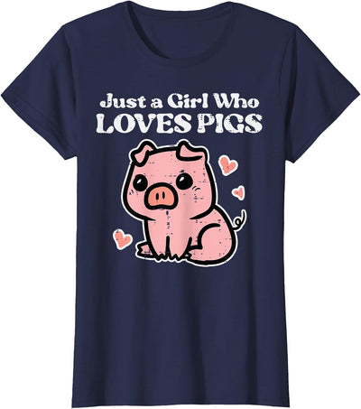 Just A Girl Who Loves Pigs Cute Hog Swine Toddler Girls Kids T-Shirt