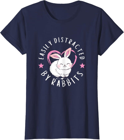 Easily Distracted By Rabbits Heart T-Shirt