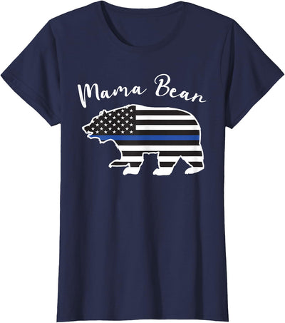 Womens MAMA BEAR | Police Flag Womens Police Mom Gift T-Shirt