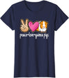 BALARI Peace Love Guinea Pigs Cute Guinea Pig Lover Women Girls T-Shirt - Navy Blue