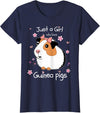 Just a Girl Cute Funny T-Shirts Just a Girl Who Loves Guinea Pigs - Cute Pets Lover Gift T-Shirt - Navy Blue
